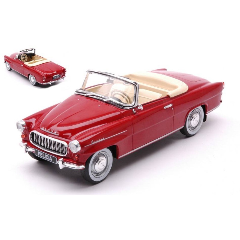 SCALE MODEL COMPATIBLE WITH SKODA FELICIA CONVERTIBLE 1959 DARK RED 1:24 WHITEBOX WB124154