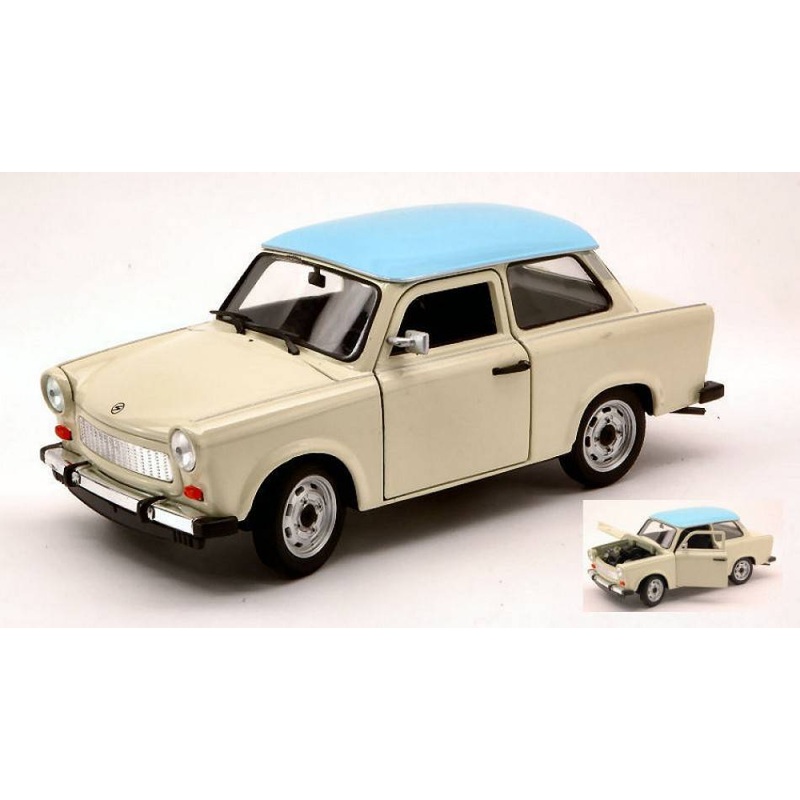 SCALE MODEL COMPATIBLE WITH TRABANT 601 1964 BEIGE/LIGHT BLUE 1:24 WELLY WE0216