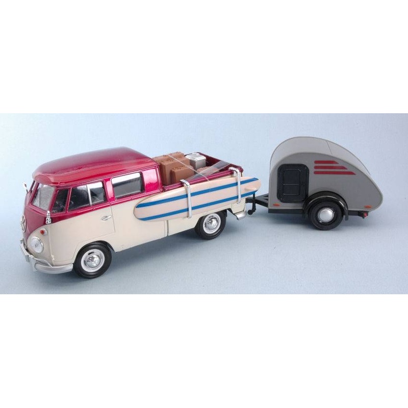 SCALE MODEL COMPATIBLE WITH VW 12 PICK UP "WEEK AT THE BEACH SET" 1:24 MOTORMAX MTM79673