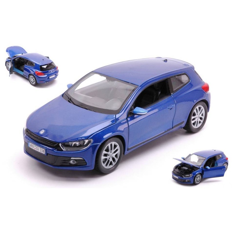 SCALE MODEL COMPATIBLE WITH VW SCIROCCO 2008 BLUE 1:24 WELLY WE3689 MODEL