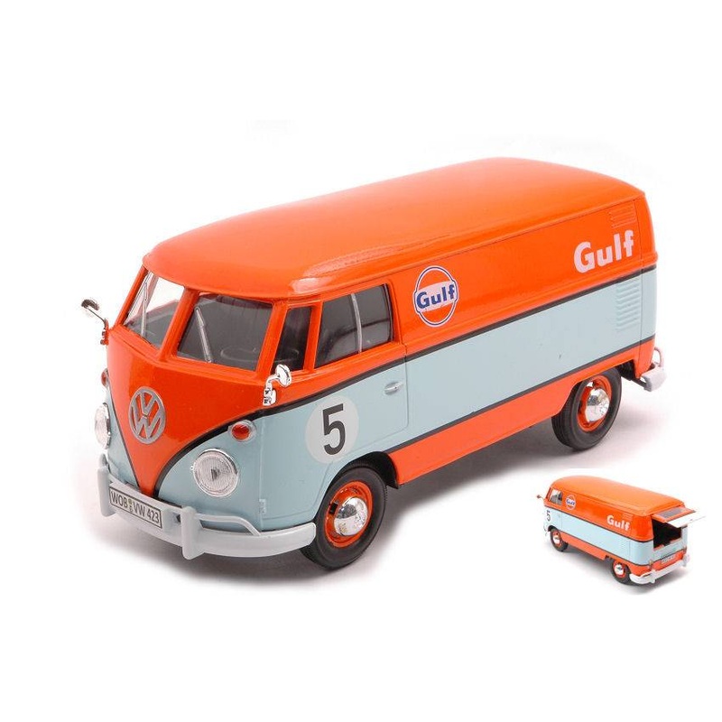 SCALE MODEL COMPATIBLE WITH VW TYPE 2 T1 DELIVERY VAN N.5 GULF 1:24 MOTORMAX MTM79649