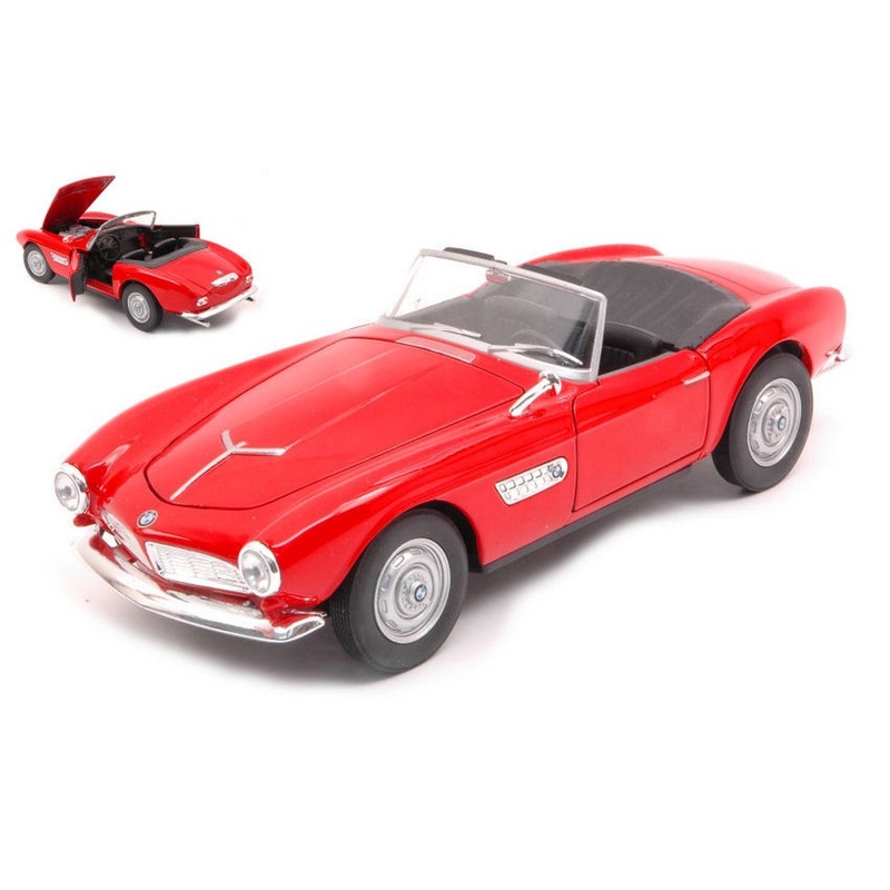 SCALE MODEL COMPATIBLE WITH BMW 507 RED CANOPY OPEN 1:24 WELLY WE24097CR