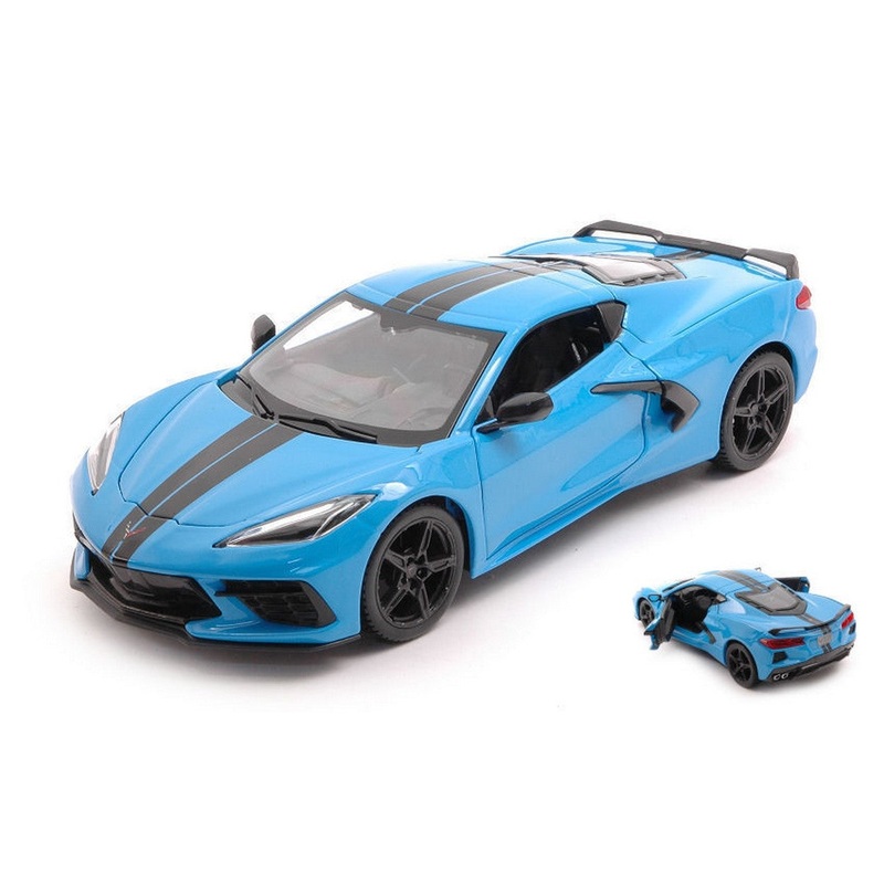SCALE MODEL COMPATIBLE WITH CHEVROLET CORVETTE C8 2020 BLUE 1:24 MAISTO MI31527BL