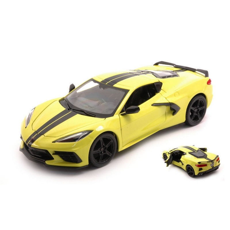 SCALE MODEL COMPATIBLE WITH CHEVROLET CORVETTE C8 2020 LEMON YELLOW 1:24 MAISTO MI31527Y