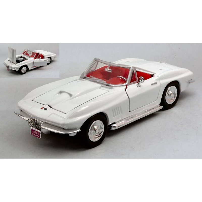 SCALE MODEL COMPATIBLE WITH CHEVROLET CORVETTE CONVERTIBLE 1967 WHITE 1:24 MOTORMAX MTM73224W