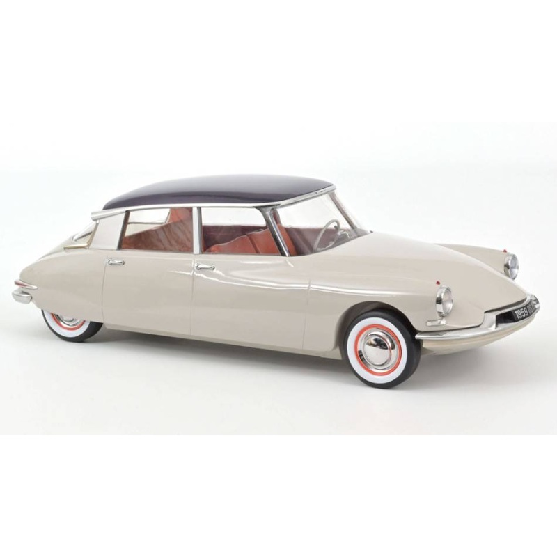 SCALE MODEL COMPATIBLE WITH CITROEN DS 19 1959 GRIS ROSE' & AUBERGINE 1:12 NOREV NV121570