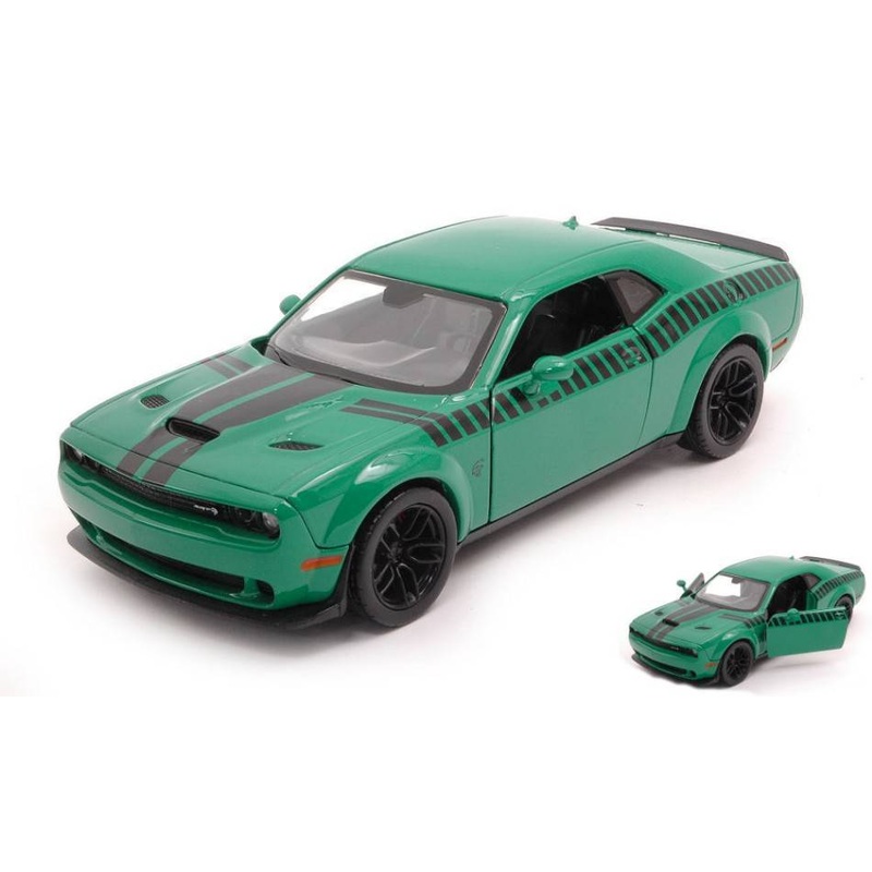 SCALE MODEL COMPATIBLE WITH DODGE CHALLANGER SRT HELLCAT 2018 GREEN 1:24 MOTORMAX MTM73786
