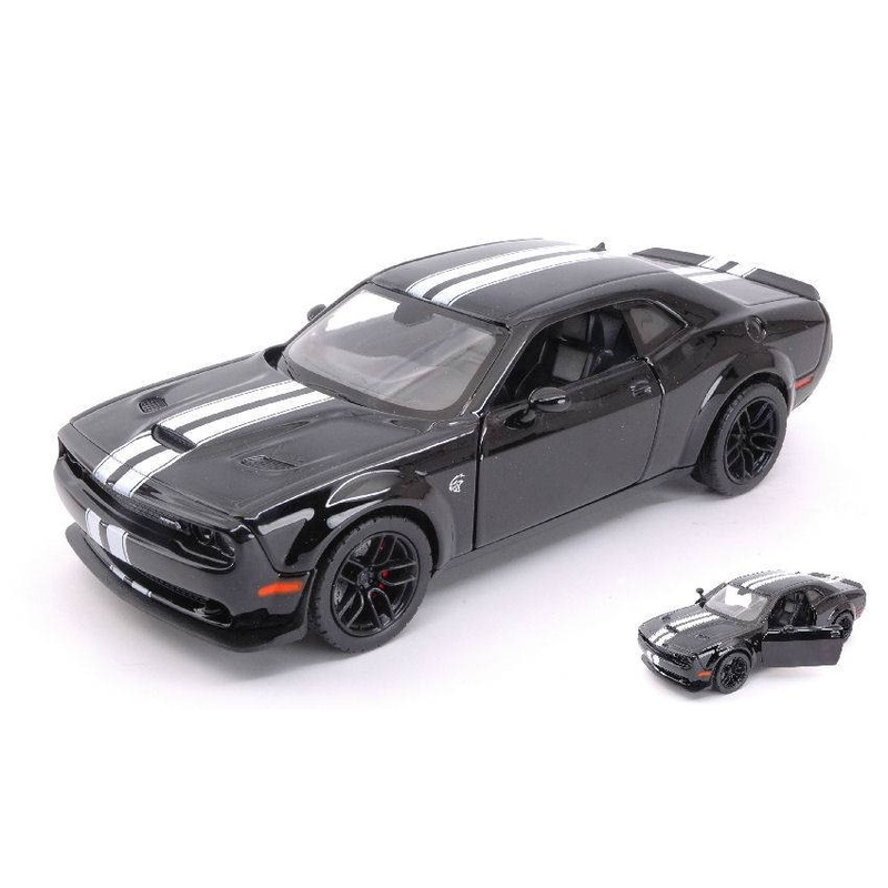 SCALE MODEL COMPATIBLE WITH DODGE CHALLENGER SRT 2018 HELLCAT WIDE-BODY BLACK 1:24 MOTORMAX MTM79350BK