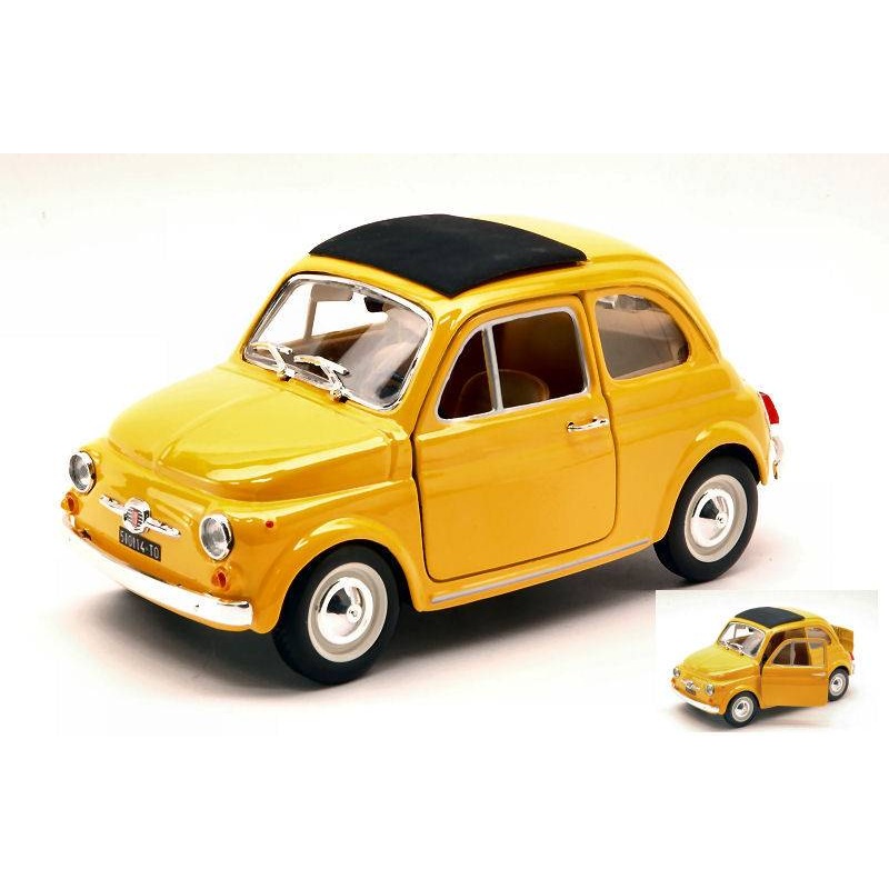 SCALE MODEL COMPATIBLE WITH FIAT 500 F 1965 YELLOW 1:24 BURAGO BU22098Y