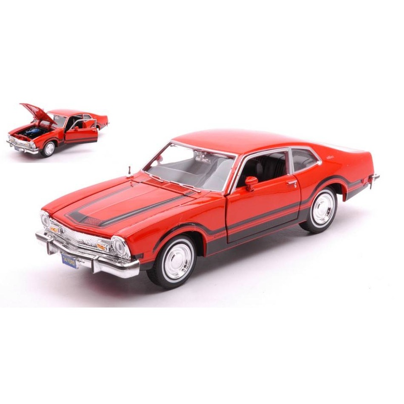 SCALE MODEL COMPATIBLE WITH FORD MAVERICK 1974 "FORGETTEN CLASSIC SERIES" ORANGE W/BLACK STRIP.1:24 MOTORMAX MTM79043O