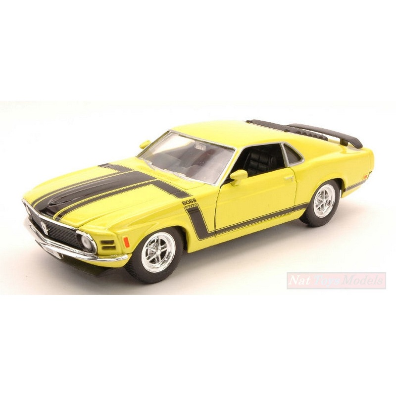 SCALE MODEL COMPATIBLE WITH FORD MUSTANG BOSS 1970 YELLOW 1:24 WELLY WE22088Y