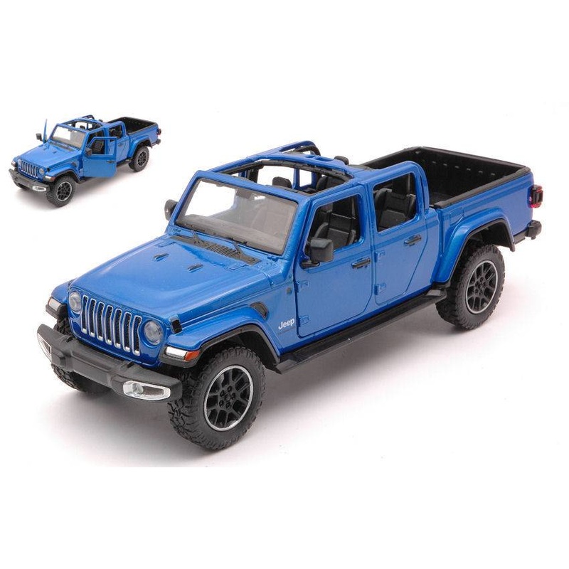 SCALE MODEL COMPATIBLE WITH JEEP GLADIATOR OVERLAND OPEN TOP BLUE 1:24 MOTORMAX MTM79367B