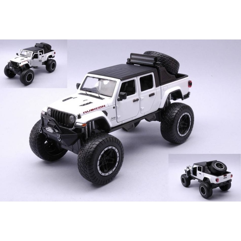 SCALE MODEL COMPATIBLE WITH JEEP GLADIATOR RUBICON 2021 WHITE 1:24 MOTORMAX MTM79145