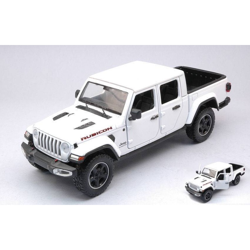 SCALE MODEL COMPATIBLE WITH JEEP GLADIATOR RUBICON HARD TOP WHITE 1:24 MOTORMAX MTM79368W