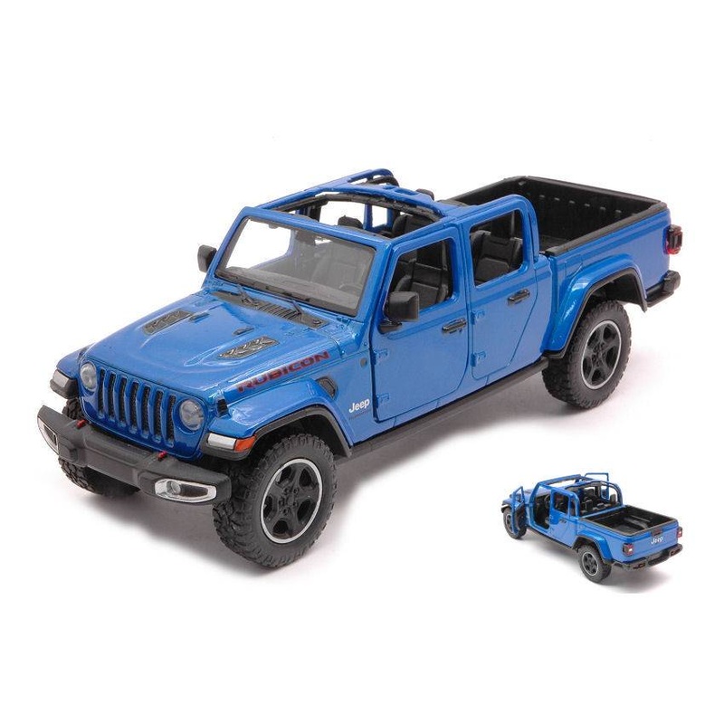 SCALE MODEL COMPATIBLE WITH JEEP GLADIATOR RUBICON OPEN TOP BLUE 1:24 MOTORMAX MTM79370B