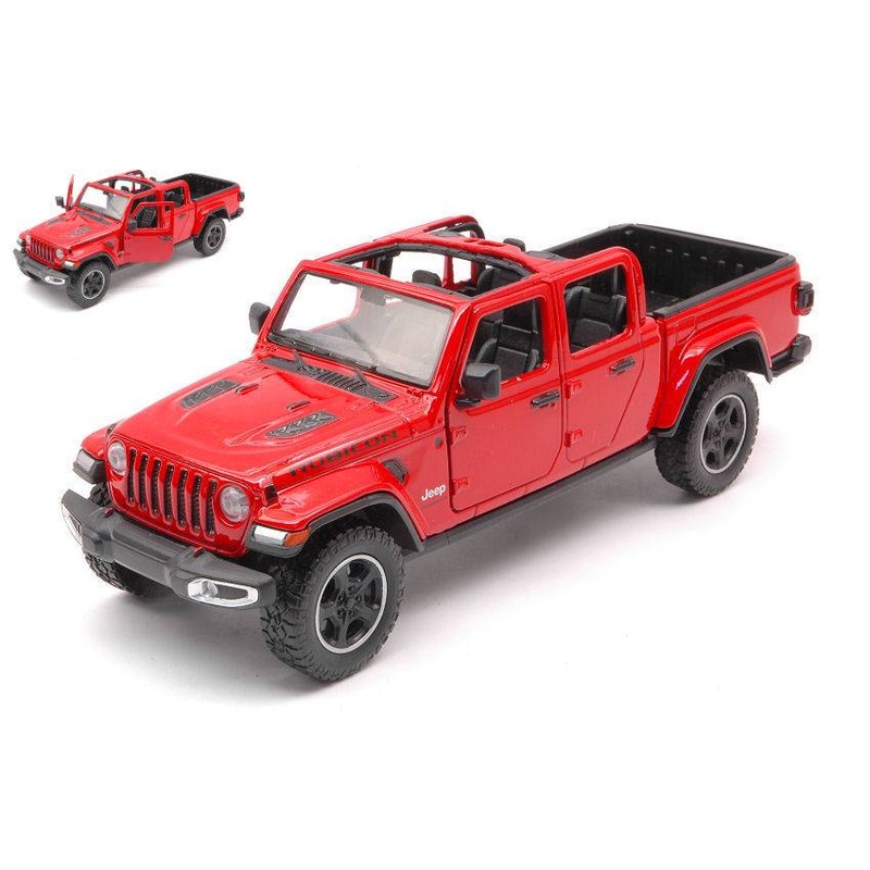 SCALE MODEL COMPATIBLE WITH JEEP GLADIATOR RUBICON OPEN TOP RED 1:24 MOTORMAX MTM79370R