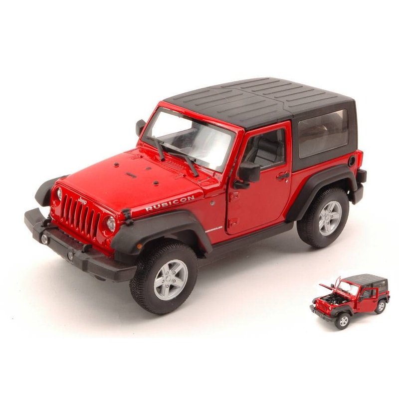SCALE MODEL COMPATIBLE WITH JEEP WRANGLER RUBICON 2007 SOFT TOP RED 1:24 WELLY WE22489CR