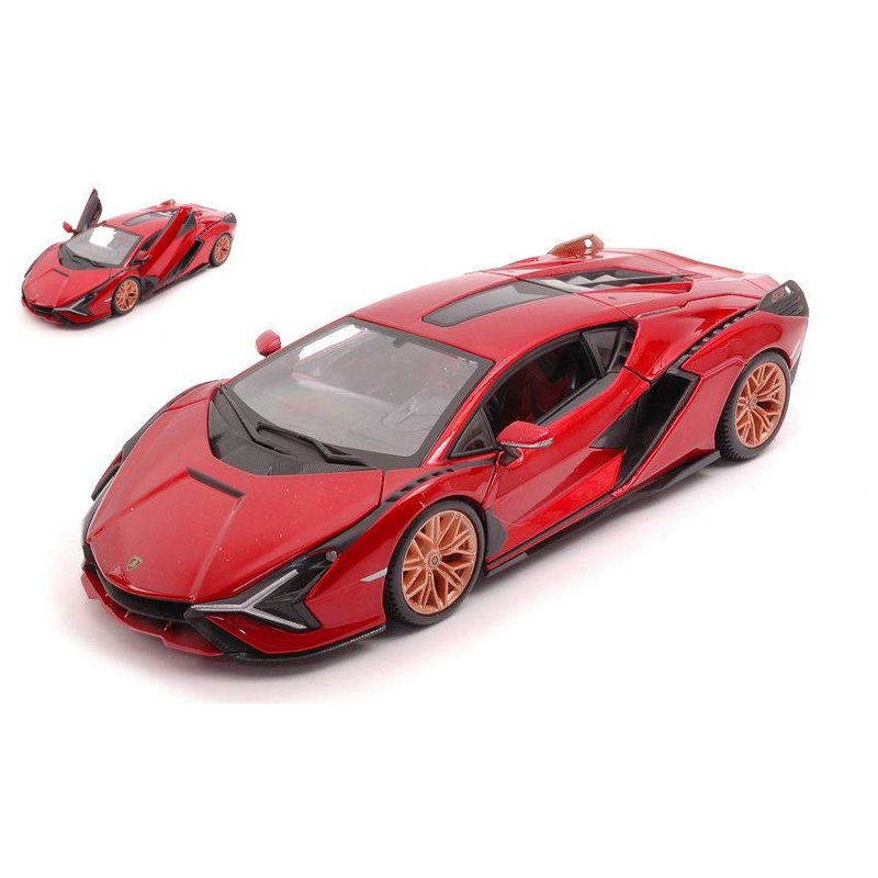 SCALE MODEL COMPATIBLE WITH LAMBORGHINI SIAN FKP 37 METALLIC RED 1:24 BURAGO BU21099R