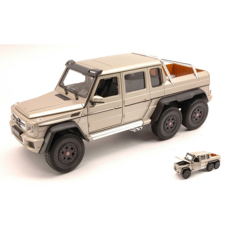 SCALE MODEL COMPATIBLE WITH MERCEDES AMG G63 6x6 2014 METALLIC BEIGE 1:24-27 WELLY WE4061G