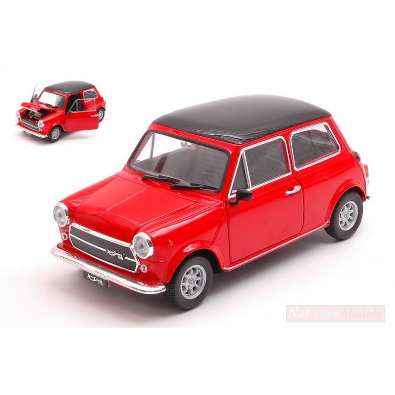 SCALE MODEL COMPATIBLE WITH MINI COOPER 1300 RED W/BLACK ROOF 1:24 WELLY WE22496R