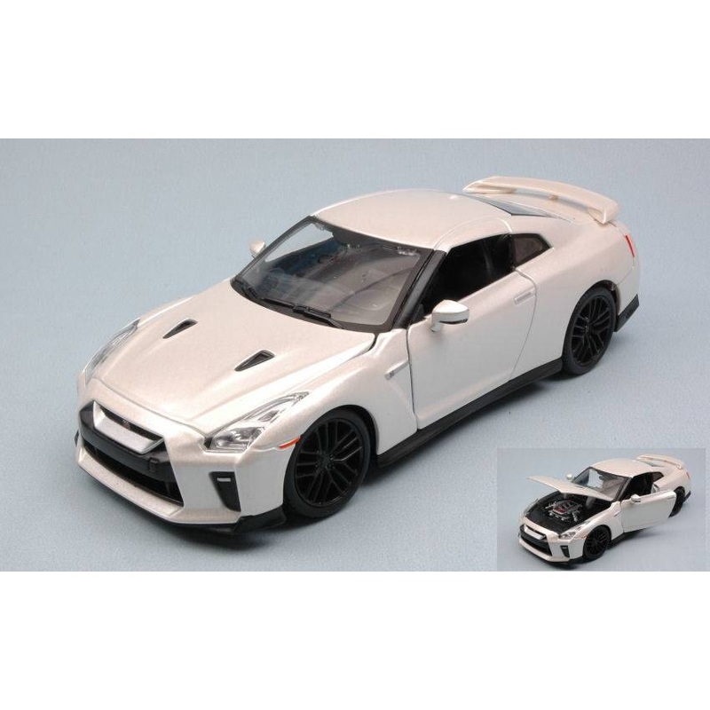 SCALE MODEL COMPATIBLE WITH NISSAN GT-R 2017 WHITE PEARL 1:24 BURAGO BU21082W