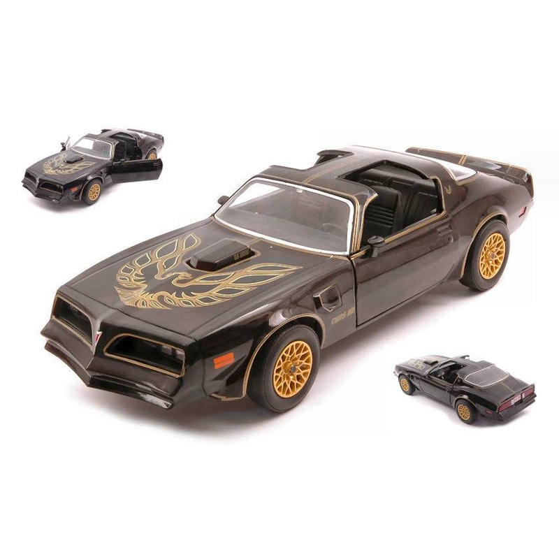 SCALE MODEL COMPATIBLE WITH PONTIAC FIREBIRD TRANS AM STARLITE BLACK WITH GOLDEN EAGLE HOOD 1:24 GREENLIGHT GREEN84036