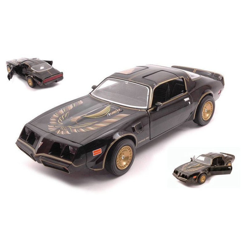 SCALE MODEL COMPATIBLE WITH PONTIAC FIREBIRD TRANS AM TURBO BLACK WITH GOLDEN EAGLE HOOD 1:24 GREENLIGHT GREEN84037
