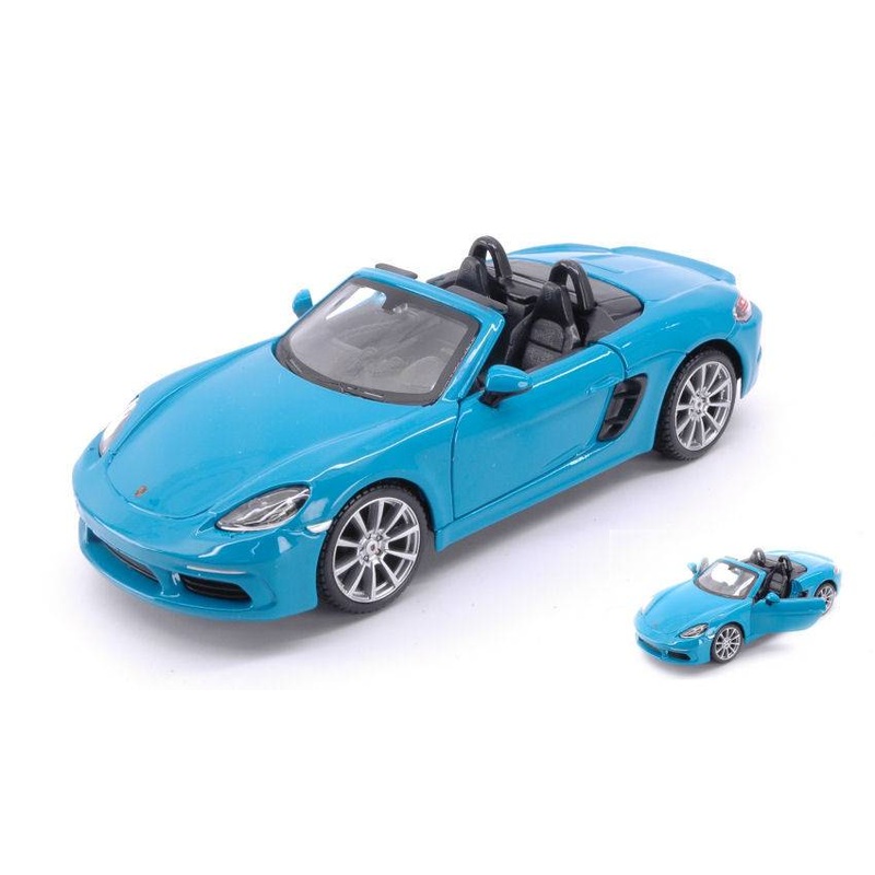 SCALE MODEL COMPATIBLE WITH PORSCHE 718 BOXSTER CABRIOLET BLUEGREEN 1:24 BURAGO BU21087B