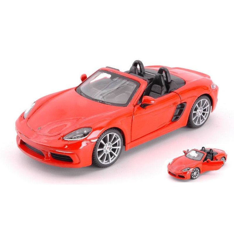 SCALE MODEL COMPATIBLE WITH PORSCHE 718 BOXSTER CABRIOLET ORANGE 1:24 BURAGO BU21087O