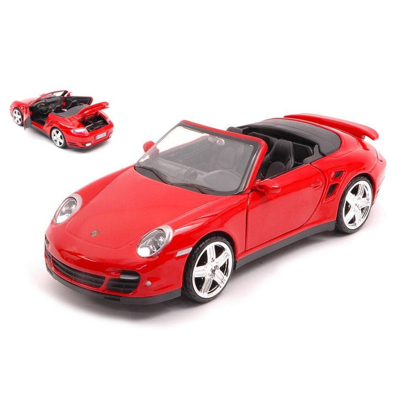 SCALE MODEL COMPATIBLE WITH PORSCHE 911 TURBO CABRIO RED 1:24 MONDO MOTORS MM51048P