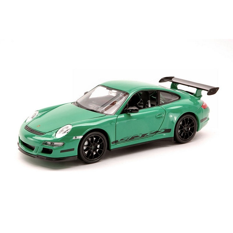 SCALE MODEL COMPATIBLE WITH PORSCHE 991 (997) GT 3 RS 2006 GREEN W/BLACK STRIPES 1:24 WELLY WE2043