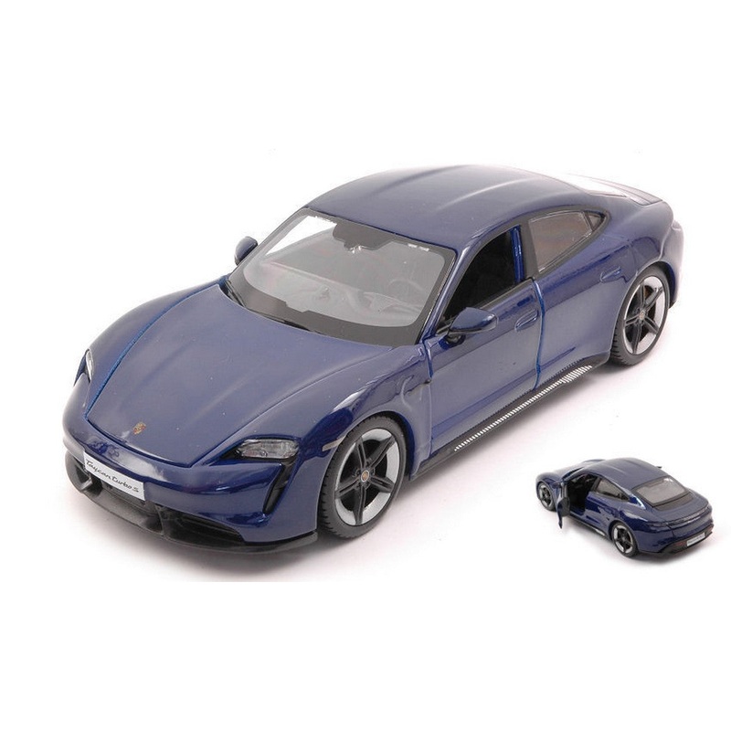 SCALE MODEL COMPATIBLE WITH PORSCHE TAYCAN TURBO S BLUE 1:24 BURAGO BU21098B