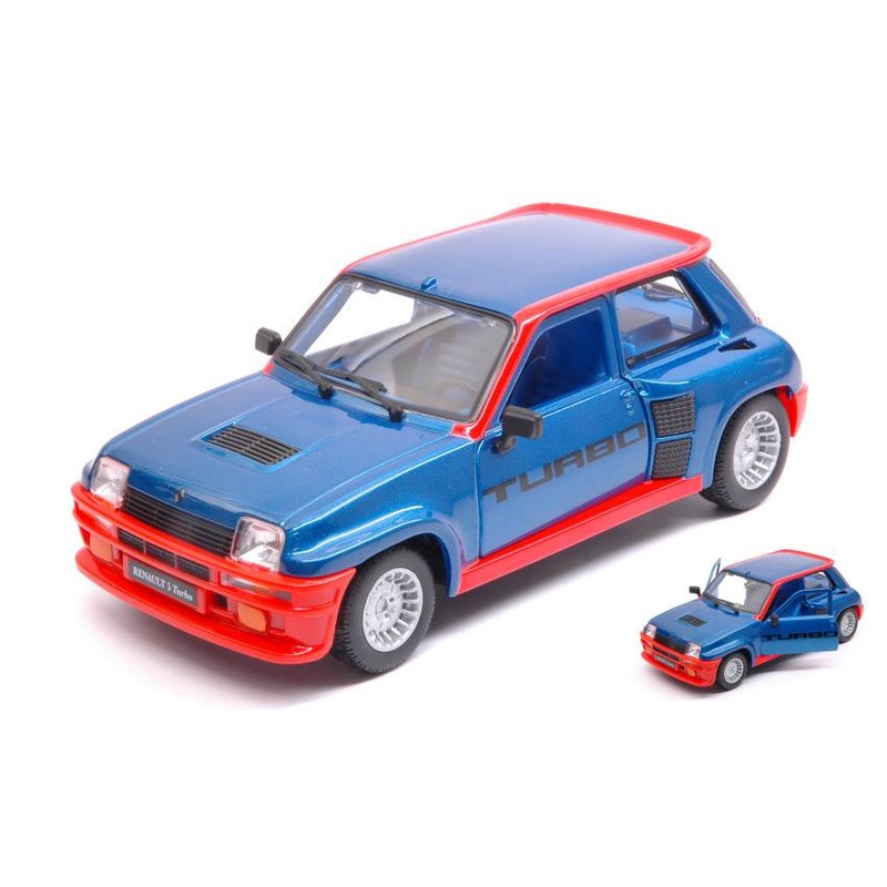 SCALE MODEL COMPATIBLE WITH RENAULT 5 RURBO 1982 BLUE/RED 1:24 BURAGO BU21088A