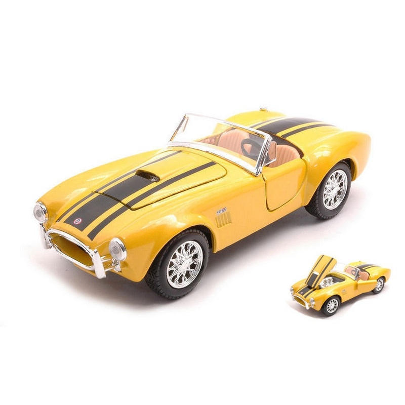 SCALE MODEL COMPATIBLE WITH SHELBY COBRA 427 1965 YELLOW/BLACK 1:24 MAISTO MI31276Y