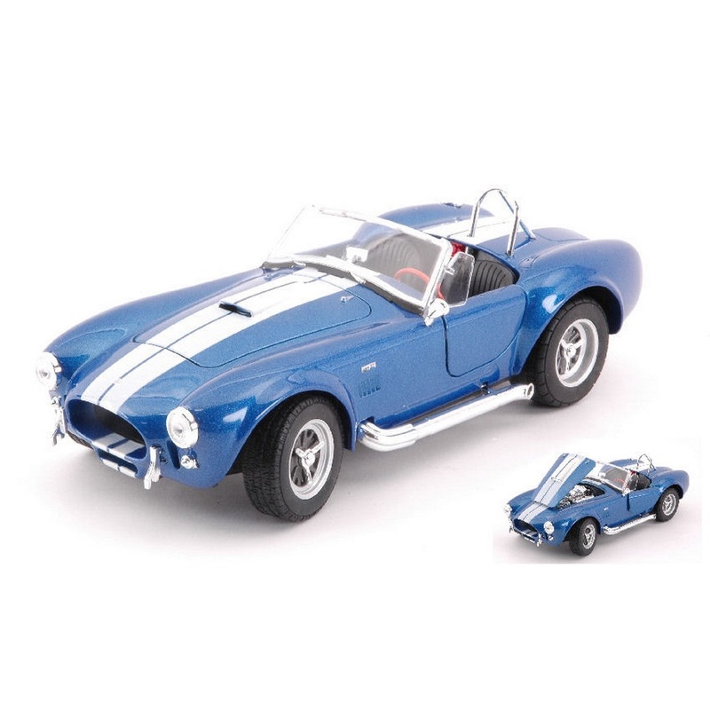 SCALE MODEL COMPATIBLE WITH SHELBY COBRA 427 SC 1965 BLUE/WHITE 1:24 WELLY WE2692