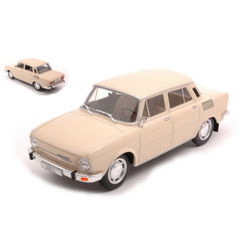 SCALE MODEL COMPATIBLE WITH SKODA 100 L LIGHT BEIGE 1:24 WHITEBOX WB124077