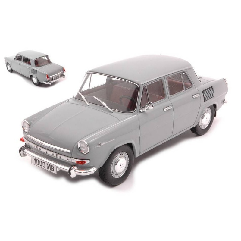 SCALE MODEL COMPATIBLE WITH SKODA 1000 MB LIGHT GRAY 1:24 WHITEBOX WB124097
