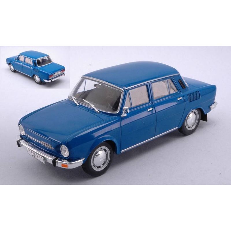 SCALE MODEL COMPATIBLE WITH SKODA 100L BLUE 1:24 WHITEBOX WB124107 MODEL