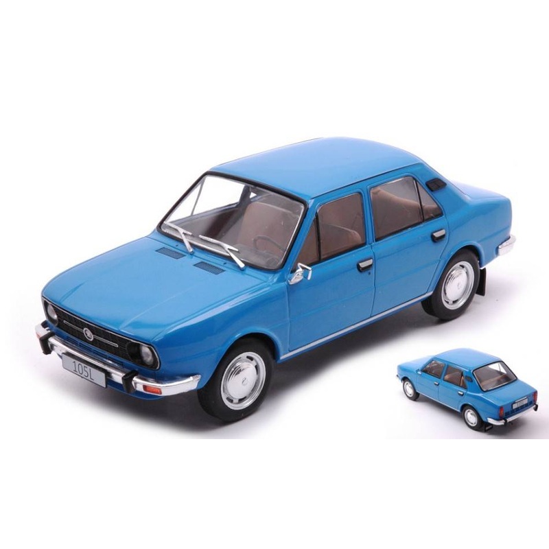 SCALE MODEL COMPATIBLE WITH SKODA 105L BLUE 1:24 WHITEBOX WB124140 MODEL