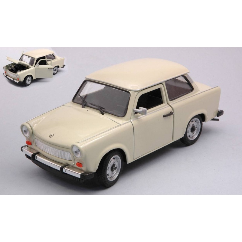 SCALE MODEL COMPATIBLE WITH TRABANT 601 CREAM 1:24 WELLY WE24037CR MODEL