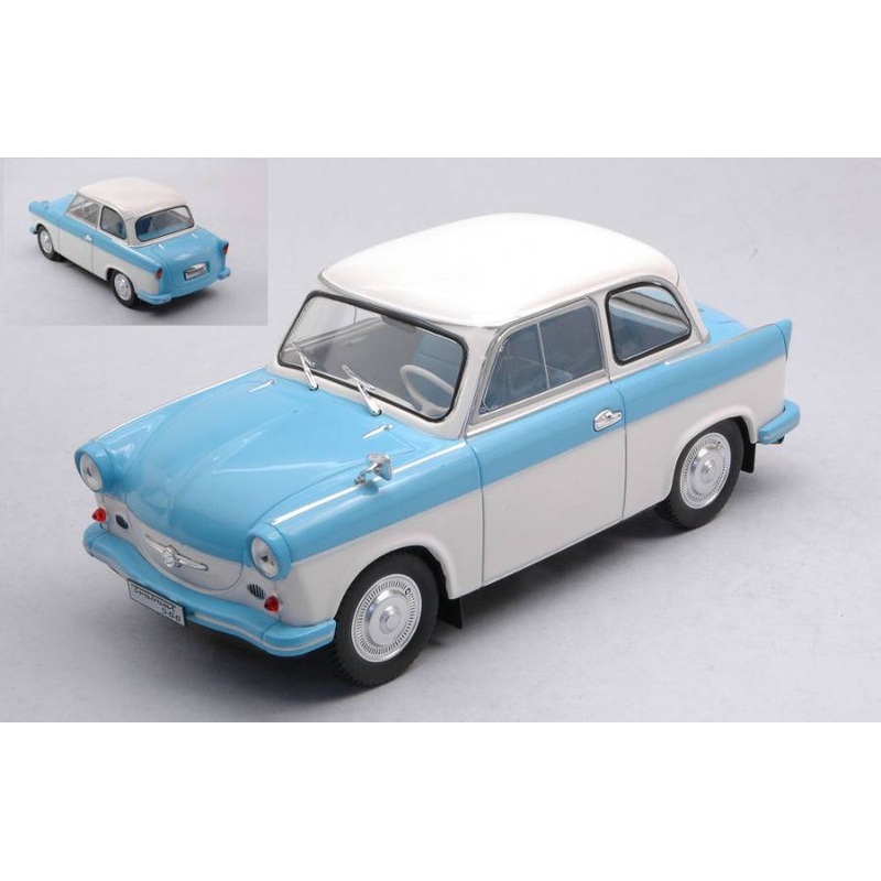 SCALE MODEL COMPATIBLE WITH TRABANT P50 WHITE/LIGHT BLUE 1:24 WHITEBOX WB124091