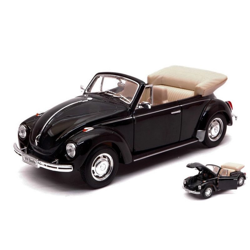 SCALE MODEL COMPATIBLE WITH VW BEETLE CABRIO 1960 BLACK 1:24 WELLY WE22091BK