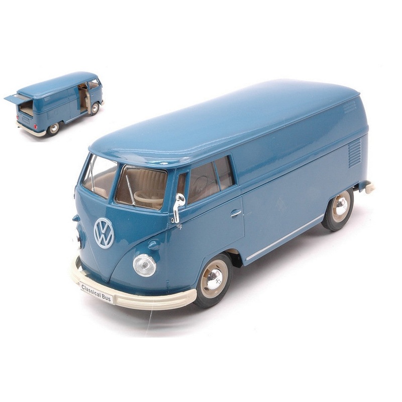 SCALE MODEL COMPATIBLE WITH VW T1 PANEL VAN 1963 PASTEL BLUE 1:24 WELLY WE22095PVB
