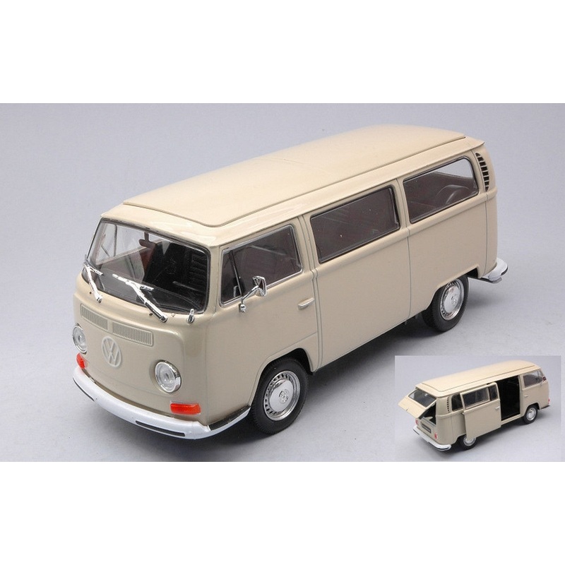 SCALE MODEL COMPATIBLE WITH VW T2 BUS 1972 PASTEL CREAM 1:24 WELLY WE22472CR