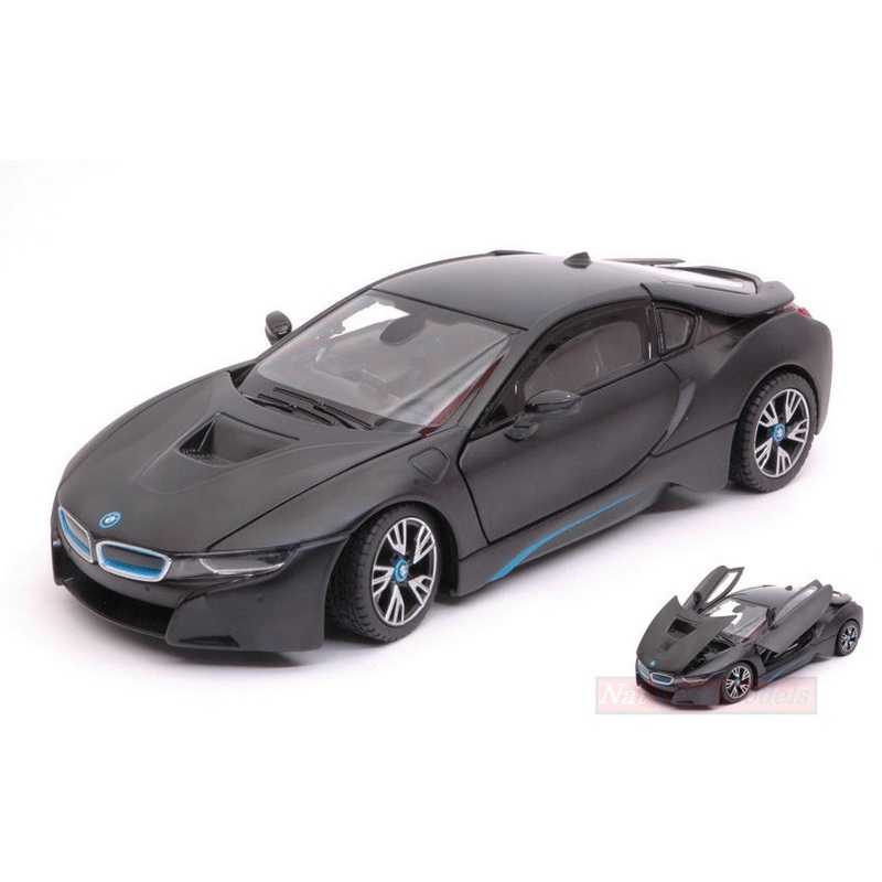 SCALE MODEL COMPATIBLE WITH BMW i8 2015 MATT BLACK 1:24 RASTAR RAT56500BK