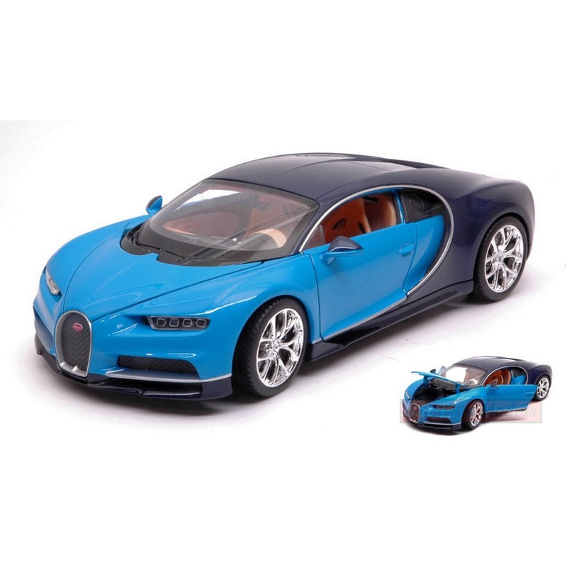 SCALE MODEL COMPATIBLE WITH BUGATTI CHIRON LIGHT BLUE/DARK BLUE 1:24 WELLY WE24077BL