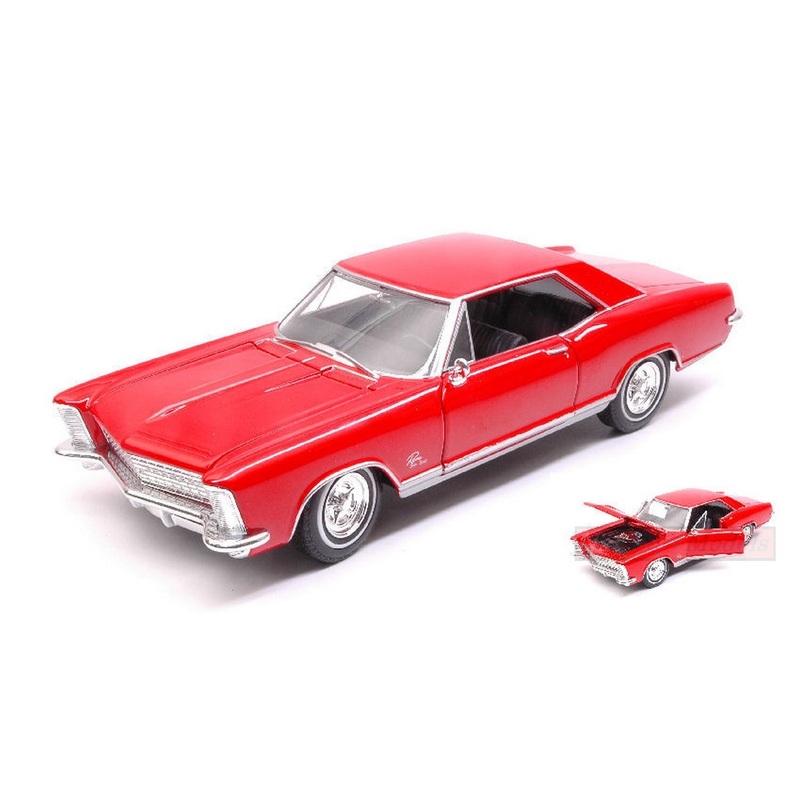 SCALE MODEL COMPATIBLE WITH BUICK RIVIERA GRAN SPORT 1965 RED 1:24-27 WELLY WE24072R