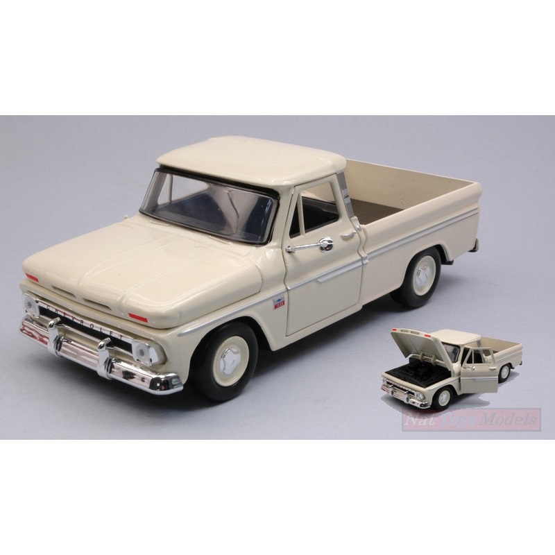 SCALE MODEL COMPATIBLE WITH CHEVROLET C10 FLETSIDE PICK-UP 1966 CREAM 1:24 MOTORMAX MTM73355BE