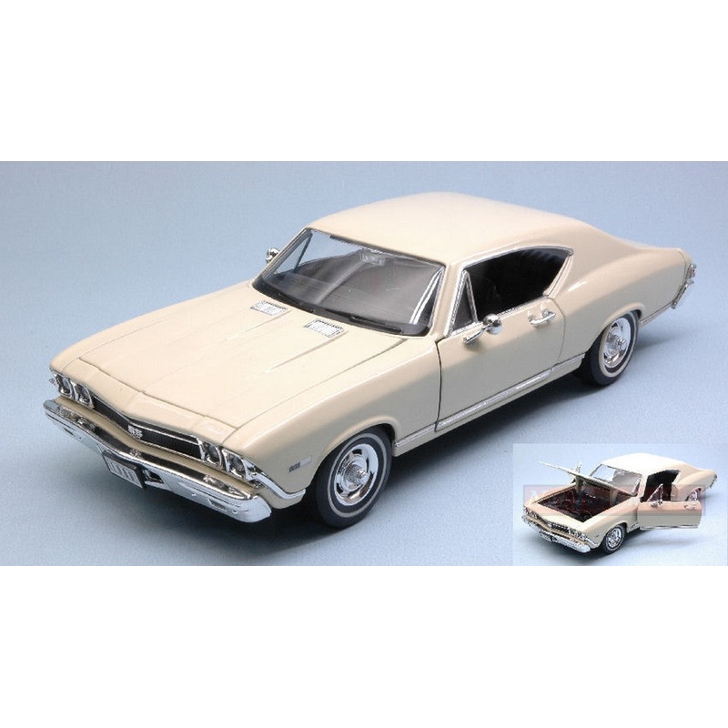 SCALE MODEL COMPATIBLE WITH CHEVROLET CHEVELLE SS 396 1968 CREAM 1:24-27 WELLY WE29397CR
