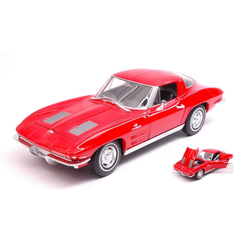 SCALE MODEL COMPATIBLE WITH CHEVROLET CORVETTE 1963 RED 1:24-27 WELLY WE24073R